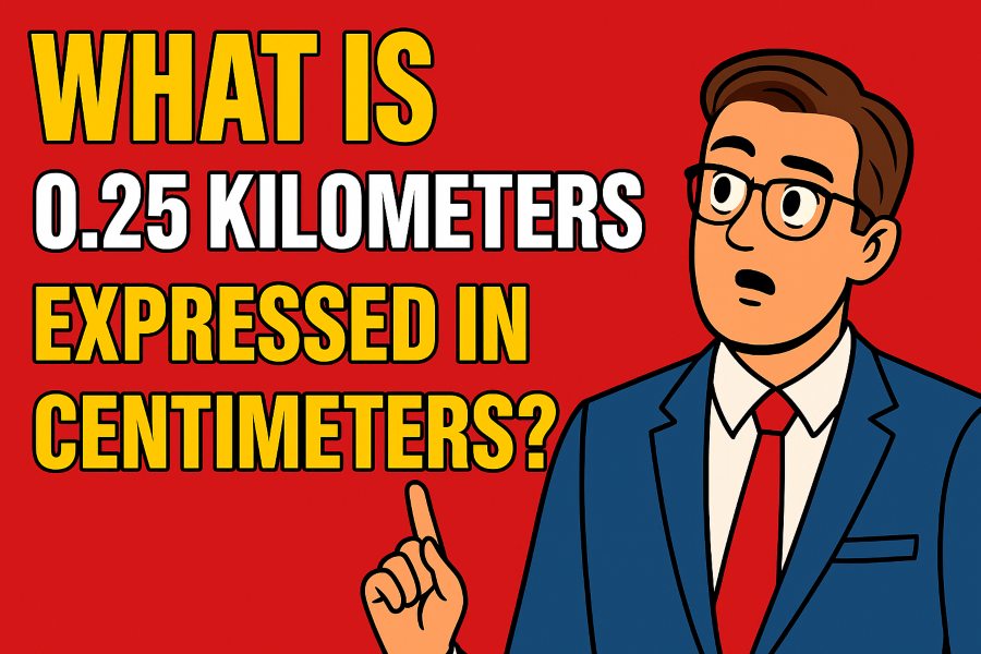 What is 0.25 Kilometers Expressed in Centimeters