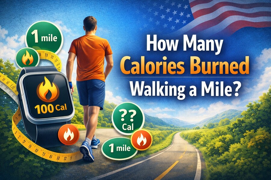 how many calories burned walking a mile